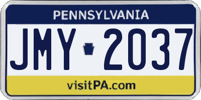 PA license plate JMY2037