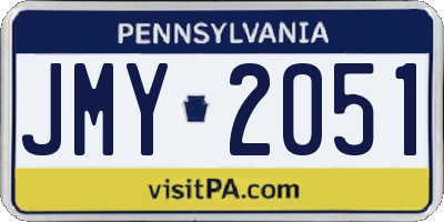 PA license plate JMY2051