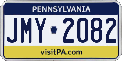 PA license plate JMY2082