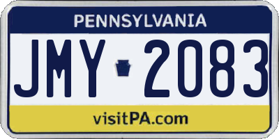PA license plate JMY2083