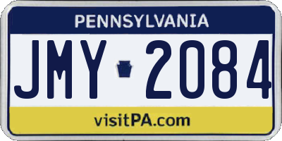 PA license plate JMY2084