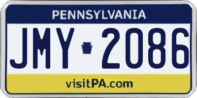 PA license plate JMY2086