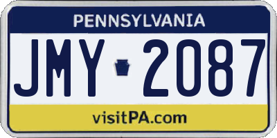 PA license plate JMY2087