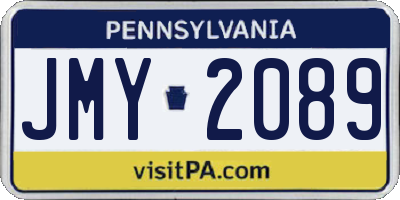 PA license plate JMY2089