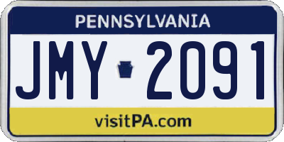 PA license plate JMY2091