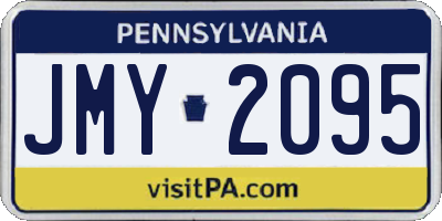 PA license plate JMY2095