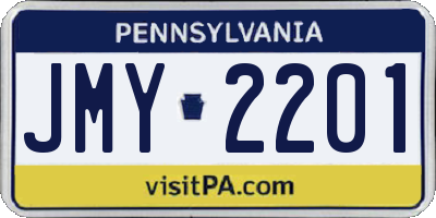 PA license plate JMY2201