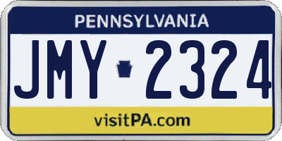 PA license plate JMY2324