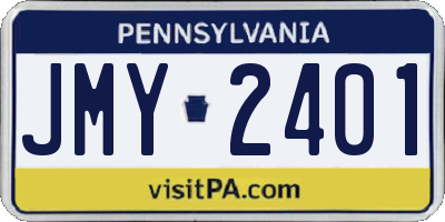 PA license plate JMY2401