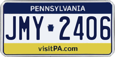 PA license plate JMY2406