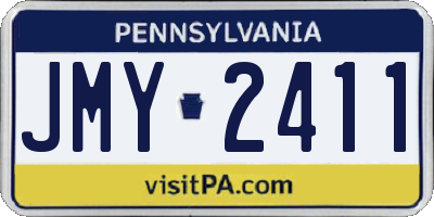 PA license plate JMY2411