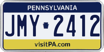 PA license plate JMY2412