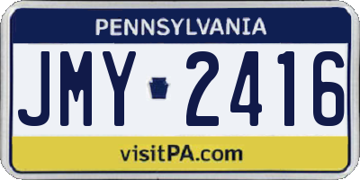 PA license plate JMY2416