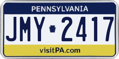 PA license plate JMY2417