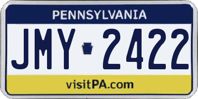 PA license plate JMY2422