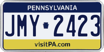PA license plate JMY2423