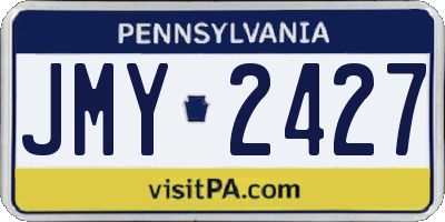 PA license plate JMY2427