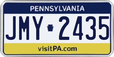 PA license plate JMY2435
