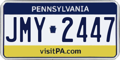 PA license plate JMY2447