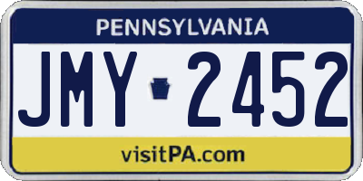 PA license plate JMY2452