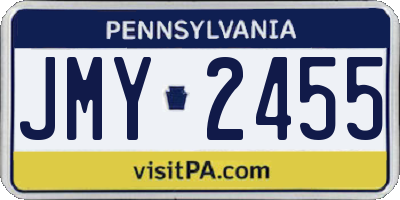 PA license plate JMY2455