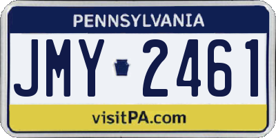 PA license plate JMY2461