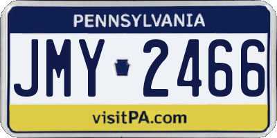 PA license plate JMY2466