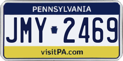 PA license plate JMY2469