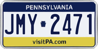 PA license plate JMY2471