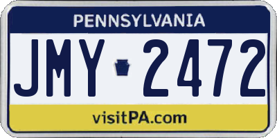 PA license plate JMY2472