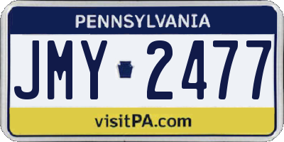 PA license plate JMY2477