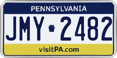 PA license plate JMY2482