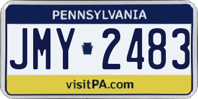 PA license plate JMY2483