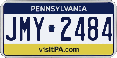 PA license plate JMY2484