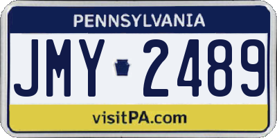 PA license plate JMY2489