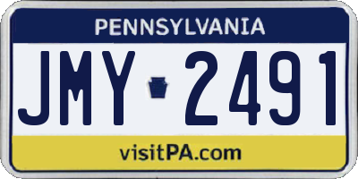 PA license plate JMY2491