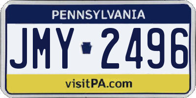PA license plate JMY2496