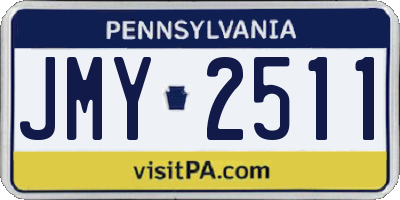 PA license plate JMY2511