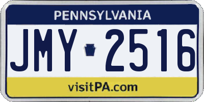 PA license plate JMY2516