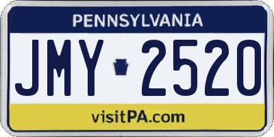 PA license plate JMY2520