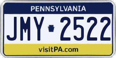 PA license plate JMY2522