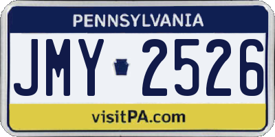 PA license plate JMY2526