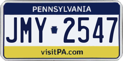 PA license plate JMY2547
