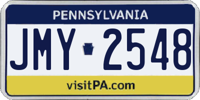 PA license plate JMY2548