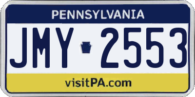 PA license plate JMY2553