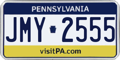 PA license plate JMY2555