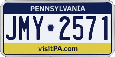 PA license plate JMY2571