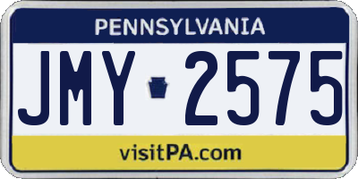PA license plate JMY2575