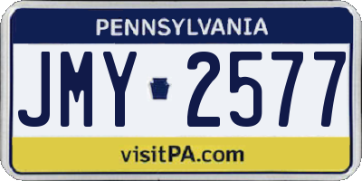 PA license plate JMY2577