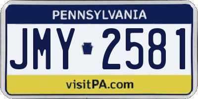 PA license plate JMY2581
